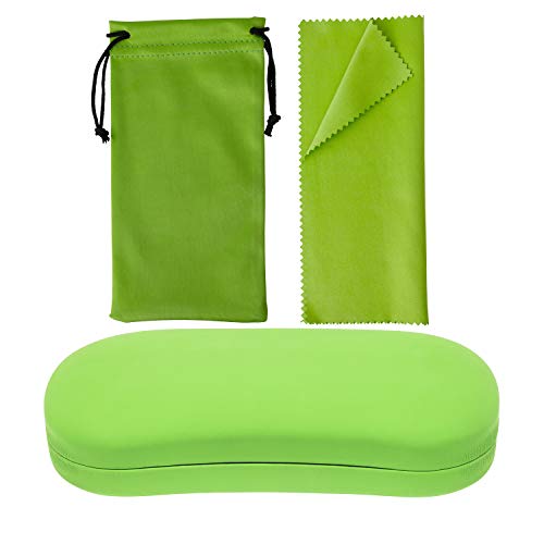 Image of Noble Hard Shell Glasses Case - Protective Eyeglass Case for Glasses with Microfiber Cleaning Cloth and Pouch