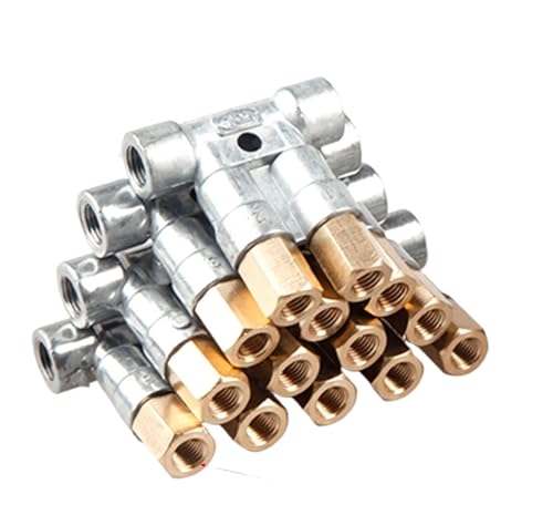 1pcs 2/3/4/5/6 Way Aluminum In M10x1 Out M8x1 Lube Oil Piston Distributor Value Manifold Block for...