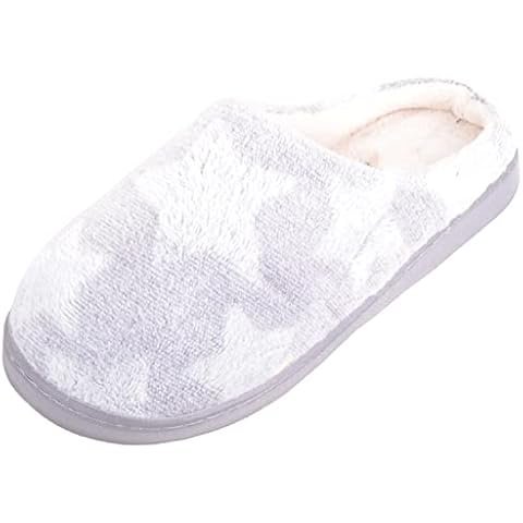 ABSOLUTE FOOTWEAR Women's Embossed Star Mule Slippers Cover
