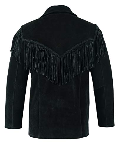 Classyak Men's Western Fringed Suede Leather Jacket3