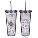Harry Potter Marauder's Map Travel Cup with Straw - I Solemnly Swear That I Am Up to No Good - Acrylic Tumbler with Silver Design - 22 oz