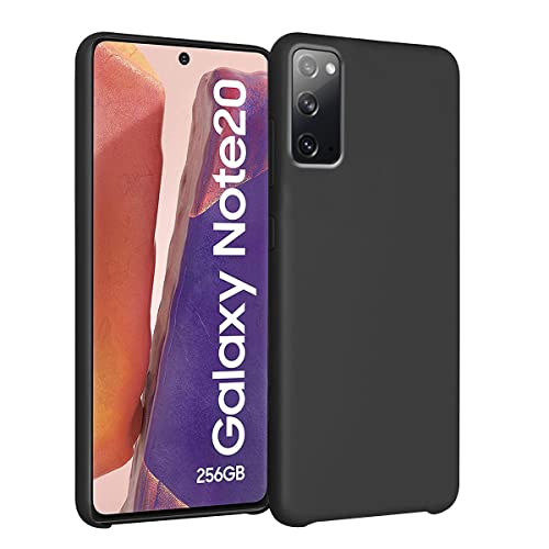 Image of LIRAMARK Liquid Silicone Soft Back Cover Case for Samsung Galaxy Note 20 (Black)