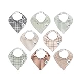 Parker Baby Bandana Drool Bibs 8 Pack Baby Bibs for Boys, Girls, Unisex - Soft & Stylish Teething Bibs for Babies