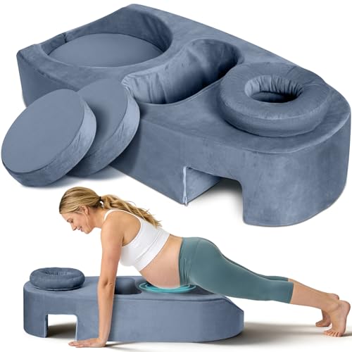 SAHEYER Pregnancy Massage Cushion and Headrest Full Body Prenatal Bolster Release Lower Back Pain Maternity Pillow After Breast Surgery Pregnancy Stomach Grey