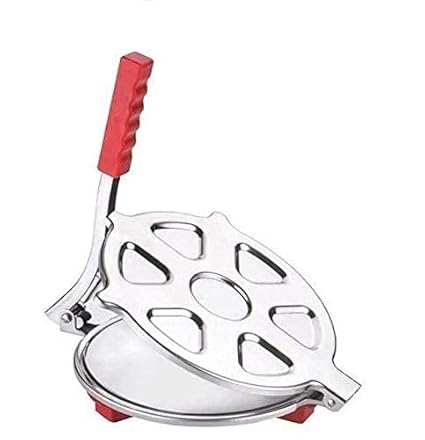 AD SKY Manual Stainless Steel Puri Poori Maker Press Machine with PRE Fitted Handle, Large for Kitchen Nearly 6 inches Working Diameter (Multi Color)