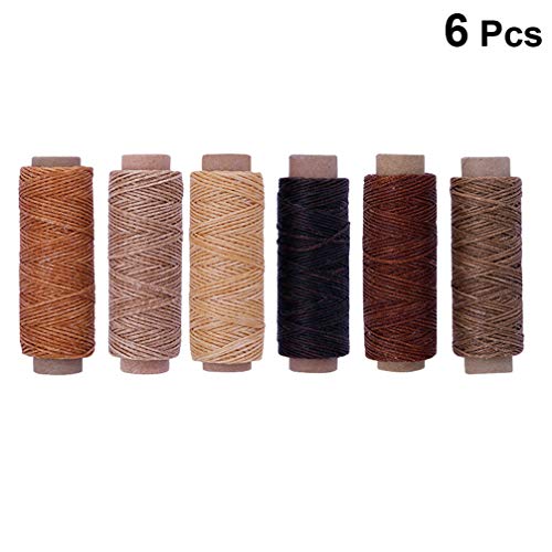 SuPVOX 6 peças de costura de costura encerada de costura, 6 fios de cera fortes práticos de cores pa