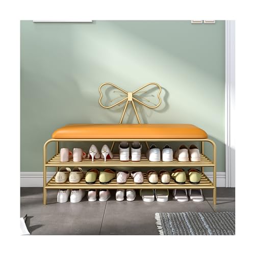 Étagère à chaussures à 2 niveaux et banc de rangement compact avec assise