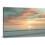 CANVAS ON DEMAND Beach Sunrise Canvas Wall Art Print by Alex Hanson, Contemporary, Home Decor, Ocean Artwork,48' x32in