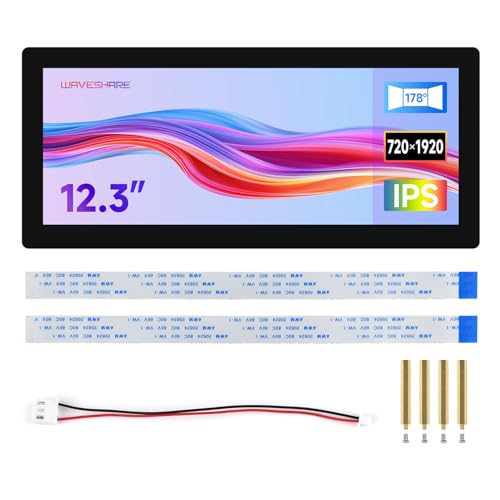 waveshare 12.3�C���` DSI �Ód�e�ʎ��^�b�`�X�N���[�� Raspberry Pi 5 / CM5 & RK3576�A720 × 1920�AIPS�A10�|�C���g�^�b�`�A���w�{���f�B���O�����K���X�p�l��