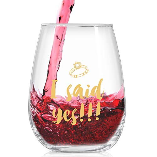 I Said Yes Wine Glass That's What She Said Beer Glass, Engagement Glass Set For Him, Her, Wedding, Bridal Shower #TOP5