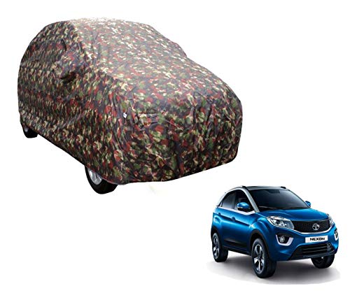 Image of Auto Hub Car Cover Compatible with Tata Nexon with Weather Proof, Triple Stitched, Nexon Car Cover Jungle Look