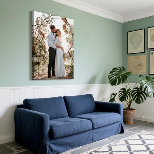 Custom Canvas Prints with Your Photos - Personalized Pictures Print, Customized Photo Gifts, Wall Art Poster Canvas Printing for Wedding, Family, Baby, Pets, Home Office Decor, Wrapped Frame 8x12 - 2