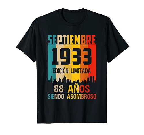 88 años shirt Cumpleaños Nacidos Septiembre 1933 Spanish Cam Camiseta