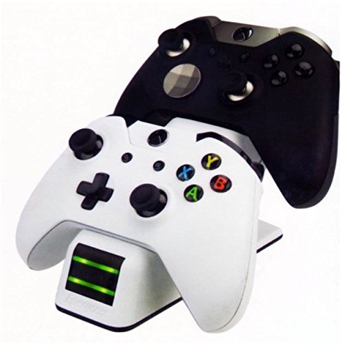 PDP Energizer Xbox One Controller Charger with Rechargeable Battery Pack for Two Wireless Controllers Charging Station White
