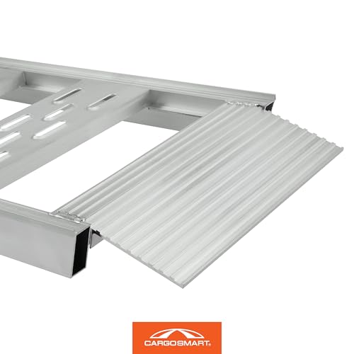 CARGOSMART Aluminum Straight Fixed Ramp with Treads (2pk) - Easily and Safely Load and Unload Light Equipment, Lawn Tractors, ATVs and More, 1,250 lb. Capacity, 12" W x 78" L
