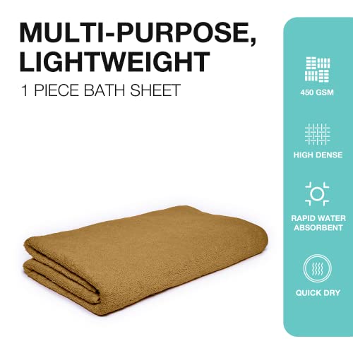 Bht Towels - 100% Cotton Towel - Quick Dry - Soft & Absorbent - 450 Gsm - Machine Washable (1 Piece Bath Sheet, Camel Brown) #TOP1