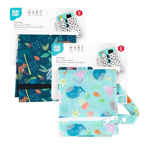 image for Bumkins - Waterproof Wet Bag - For Baby, Travel, Swim Suit, Cloth Diap