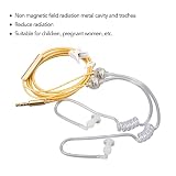 LC049 w Uchu Obuuszne Słuchawki z Kanałem Powietrznym 3.5mm Audio Antyradiacyjny Zestaw Słuchawkowy, Słuchawki Douszne z Rurką Powietrzną Wolne od Promieniowania Słuchawki z(Pomarańczowy)