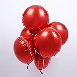 18' Red Round Shaped Foil Balloons Mylar Helium Balloons for Birthday Party Wedding Baby Shower Decorations, Pack of 20