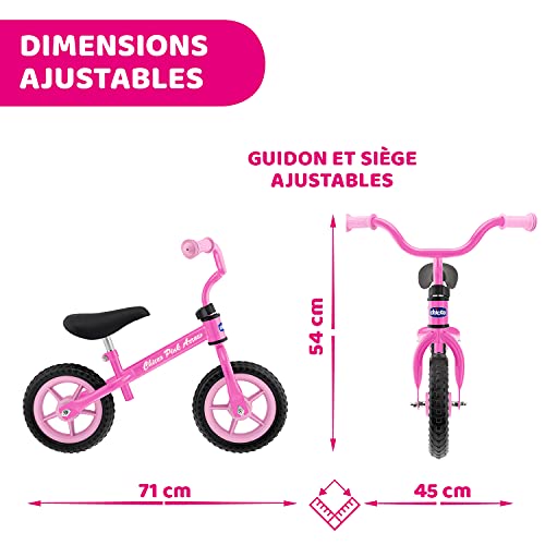 Chicco Draisienne Bébé, Velo sans Pédales pour Enfants de 2 à 5 Ans, avec Guidon et Selle Réglables, 25 Kg Maxi, Rose , Velo enfant 3 ans, Jeux