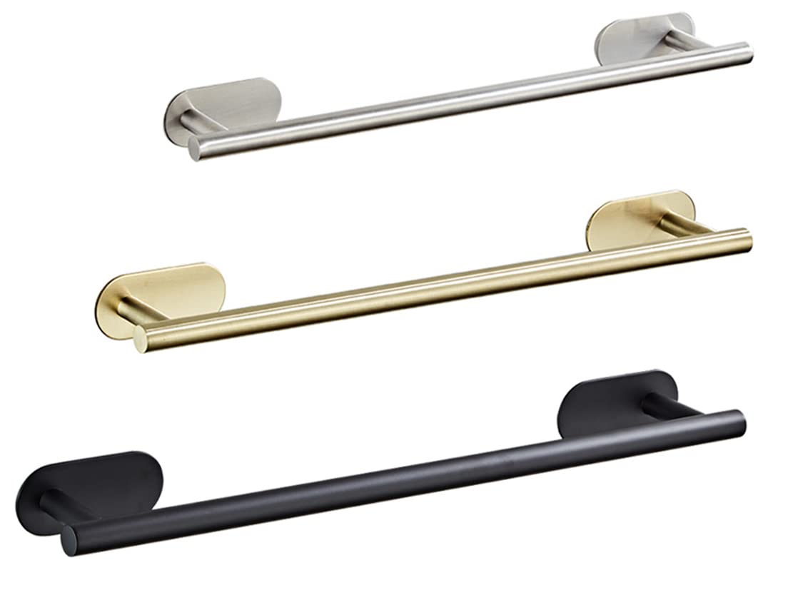 Toallero Autoadhesivo de Acero Inoxidable para baño o Cocina, Soporte de Pared, Acabado Negro, 50 cm de Longitud