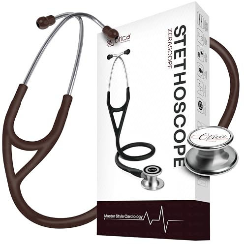 Image of OTICA Classic Dual Head Stainless Steel Stethoscope - Tunable Diaphragm - Premium Acoustics for Doctors, Nurses, Students - Adult & Pediatric Use (Brown)