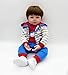 Reborn Baby Doll Clothes Blue Monkey Outfit Set for 17- 18 inch Reborn Doll Boy Matching Clothes Accessories 3pcs