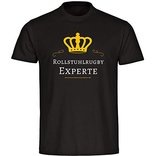 Cuello de manga corta redonda de expertos de Rugby en silla de ruedas T-camiseta negro caballeros Gr, s hasta 5XL Negro negro Talla:xxxxx-large