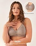 Deyllo Women's Minimizer Bra Wireless Plus Size Bra Full Coverage Comfort Everyday Bra Non Padded(Toffee Leopard,42H) - Image 2