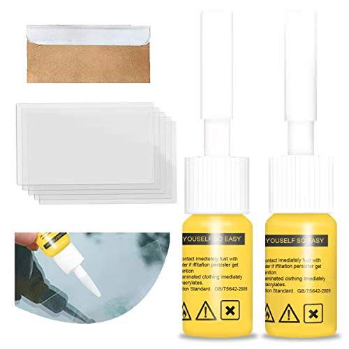Funyfa 2PCS Windshield Crack Repair Kit Glass Repair Fluid Windshield Repair Kit for Automotive 2020 Upgrade Glass Nano Repair Solution