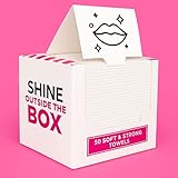 Shimmer Anna Shine XL Disposable Face Towels – 50 Count Ultra-Soft Lint-Free Dry Facial Wipes, 100% Viscose Towels for Skincare, Makeup Removal & Sensitive Skin