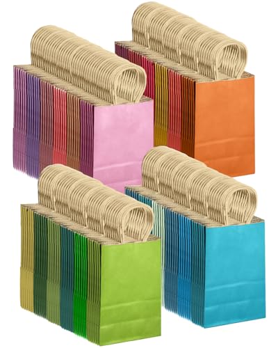 24Pcs Rainbow Gift Paper Bags with Handles - 8.3x6x3.15 Inch - Image 4