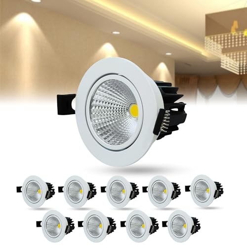 Image of D'Mak Moveble LED COB Light | Recessed LED Ceiling Light for Indoor Lighting | Warm White Color | Aluminium Body (10, 7 Watt)