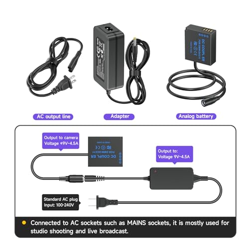 Kit de batería simulada BLG10 adaptador de corriente CA para Panasonic Lumix GX85 y GF6 6