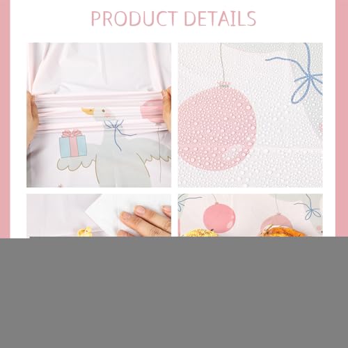 Image of Honeydak 4 Pcs Silly Goose Birthday Tablecloths,Pink Disposable Plastic | Pink 1st Baby Shower Gingham Table Cover, Disposable Plastic Tablecloths, Goose Theme Party Supplies, Summer Decorations
