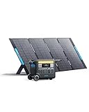 Anker SOLIX F2000 Solar Generator, 2048Wh Portable Power Station with LiFePO4 Batteries and 400W Solar Panel, GaNPrime Technology, 4 AC Outlets Up to 2400W for Home, Power Outages, Camping, and RVs
