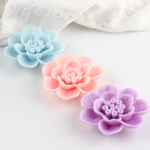 XIAOSHUI Hibiscus Flower Candle Mold Hibiscus Flower Molds Hibiscus Silicone Mold Flower Candle Molds for Candle Home Decorate Candle Making Mold Aromatherapy Gypsum Candles Clay Craft