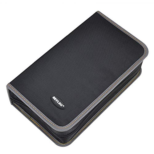 CD Wallet DVD Case, BEYLEG 96 Capacity DVD Storage DVD CD Disk Holder CD Case VCD Wallets Blu-ray Media Case Storage Holder Organizer Wallet,96 Capacity (Black)