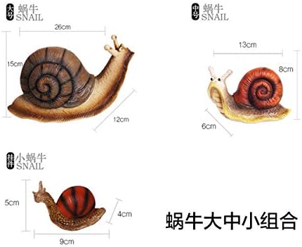 KOONNG Garden ornament snail ornaments garden courtyard landscaping simulation animal children's trinkets resin sculpture, large snail + medium snail + small snail