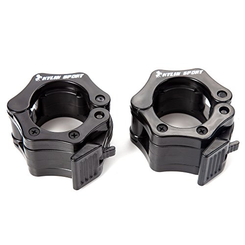 Kylin Sport Pair Of 2" Inch Abs Locking Collars Clamp Hook Grip W/Quick Release Secure Snap Latch For Standard Olympic Barbells (Black) #TOP1
