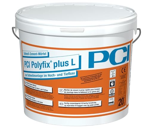 PCI Polyfix plus L 24 x 20 kg - Mortero de cemento rápido para montaje rápido en construcción y construcción civil