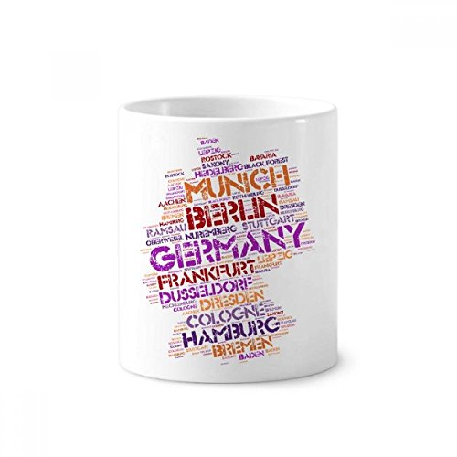 Porte-brosse à dents en céramique avec carte d'Allemagne tasse blanche 350ml