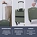 Verage Underseat Carry On Luggage with Wheels,14.5-Inch Spinner Small Suitcase, Softside Lightweight Travel Bag for Men and Women, Airplane Carry On Bag, Sage Green