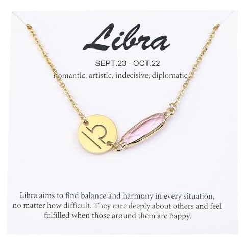 TGOLM 14k Gold Plated Libra Sign October Birthstone Crystal Bracelet for Women Birthday Gift Cover