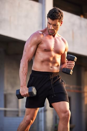 COOFANDY Men's Gym Workout Shorts Athletic Training Shorts Fitted Weightlifting Bodybuilding Shorts with Zipper Pockets4