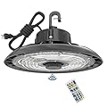 HYPERLITE UFO LED High Bay Light with Motion Sensor 21000LM, 150W Smart High Bay LED Lights with Remote Control, 120-277V IP65 Waterproof High Bay Shop Light for Shop Barn Warehouse