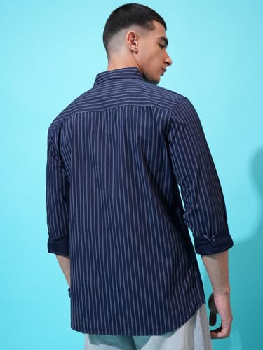 Image of Highlander Men's Slim Fit Striped Shirt | Full Sleeves | Everyday Wear Stylish Shirt for Men