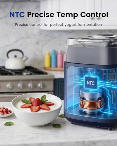 Image of 4-in-1 Compressor Ice Cream Maker (1.0Qt), No Pre-Freezing, Automatic Yogurt Maker, Gelato Sorbet Frozen Yogurt Soft Serve Machine, Compact Vertical Design for Home Kitchen(Blue)