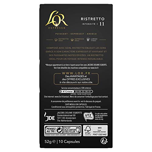 Café Capsules Ristretto Intensité 11 Compatibles Nespresso 'or La Boite De 10 Capsules - vue 4