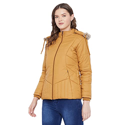 Image of VERO AMORE Women's Black winter wear full sleeve solid parka Jacket-2072A